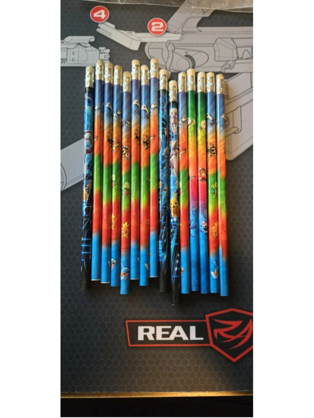 Lot Of 15 Pokemon Characters Pencils Pikachu Mewtwo
